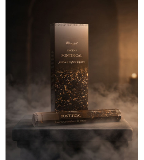 Encens Pontifical Aromatika - Boite et fumée