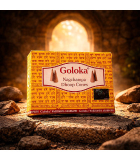 Encens Goloka Nag Champa Agarbathi – Cônes - Porte lumineuse