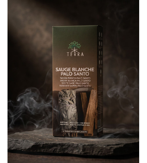Encens Sauge Blanche & Palo Santo Sans Charbon boite présentation