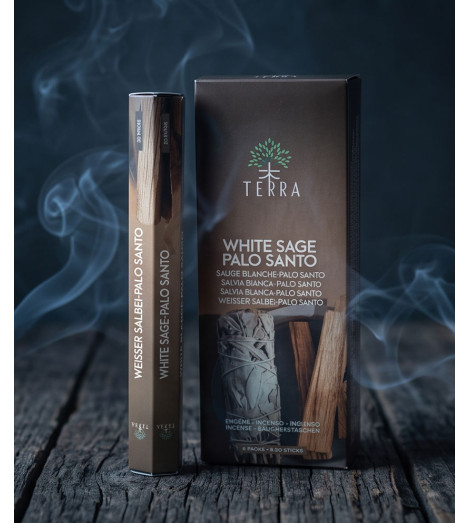 Encens Sauge Blanche & Palo Santo Sans Charbon - 2 boites dans fumée