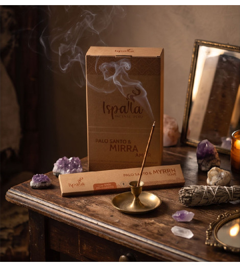Encens Palo Santo & Myrrhe – Un Souffle Sacré - Bâtonnet fumant & quartz