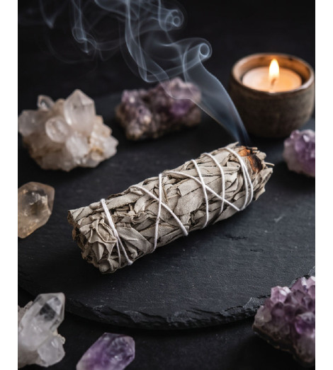 Sauge Blanche de Californie - Fagot de Purification - quartz et améthyste