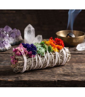 Sauge Blanche de Californie & Verbasco – Fagot 7 Chakras cristaux et bol chantant