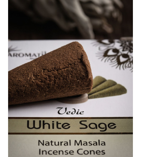 Encens Sauge Blanche Aromatika en cônes - détail