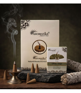 Encens Sauge Blanche Aromatika en cônes - ambiance mystique