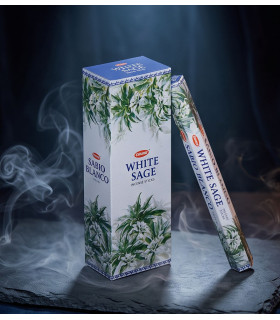 Encens Sauge Blanche Krishan - présentation dans la fumée