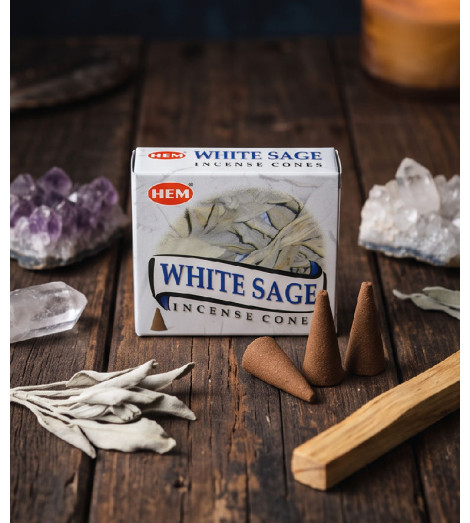 Encens Sauge Blanche HEM en Cônes ambiance chamanique