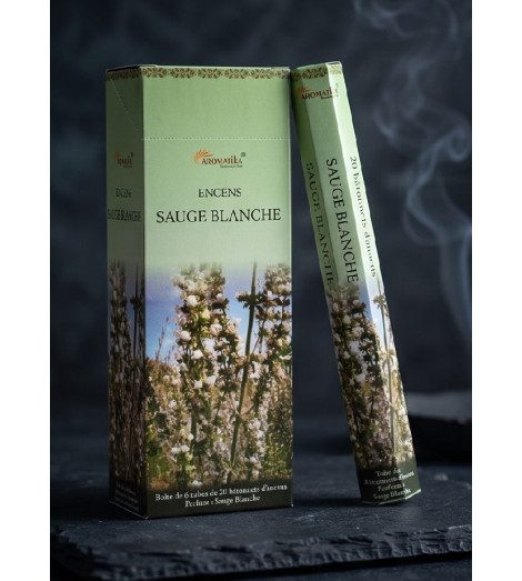 Encens Sauge Blanche Aromatika - sur ardoise
