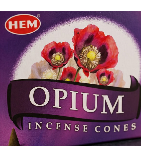 Encens Opium HEM en Cônes - gros plan de la boite